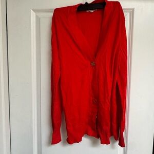 Tory Burch Vibrant Red Cardigan